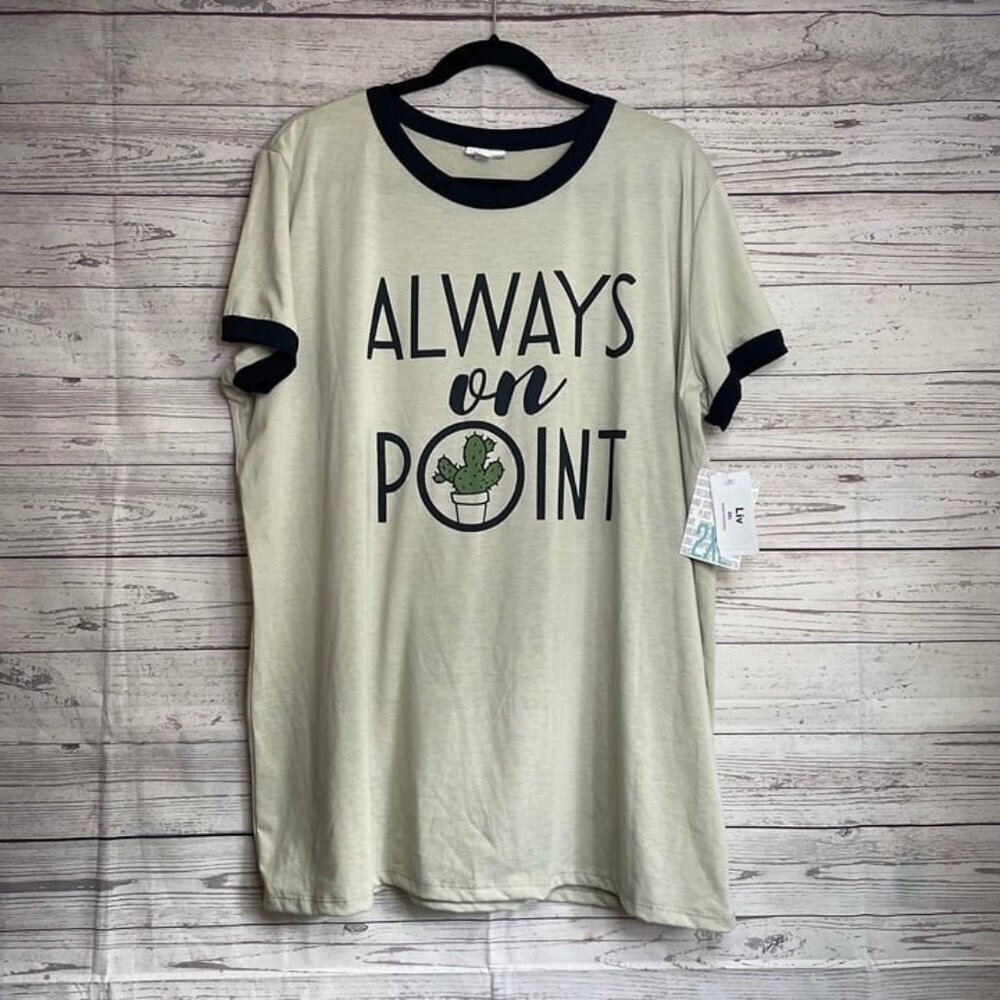 NWT LuLaRoe‎ Liv "Always on Point" Short sleeve Shirt, Size 2XL